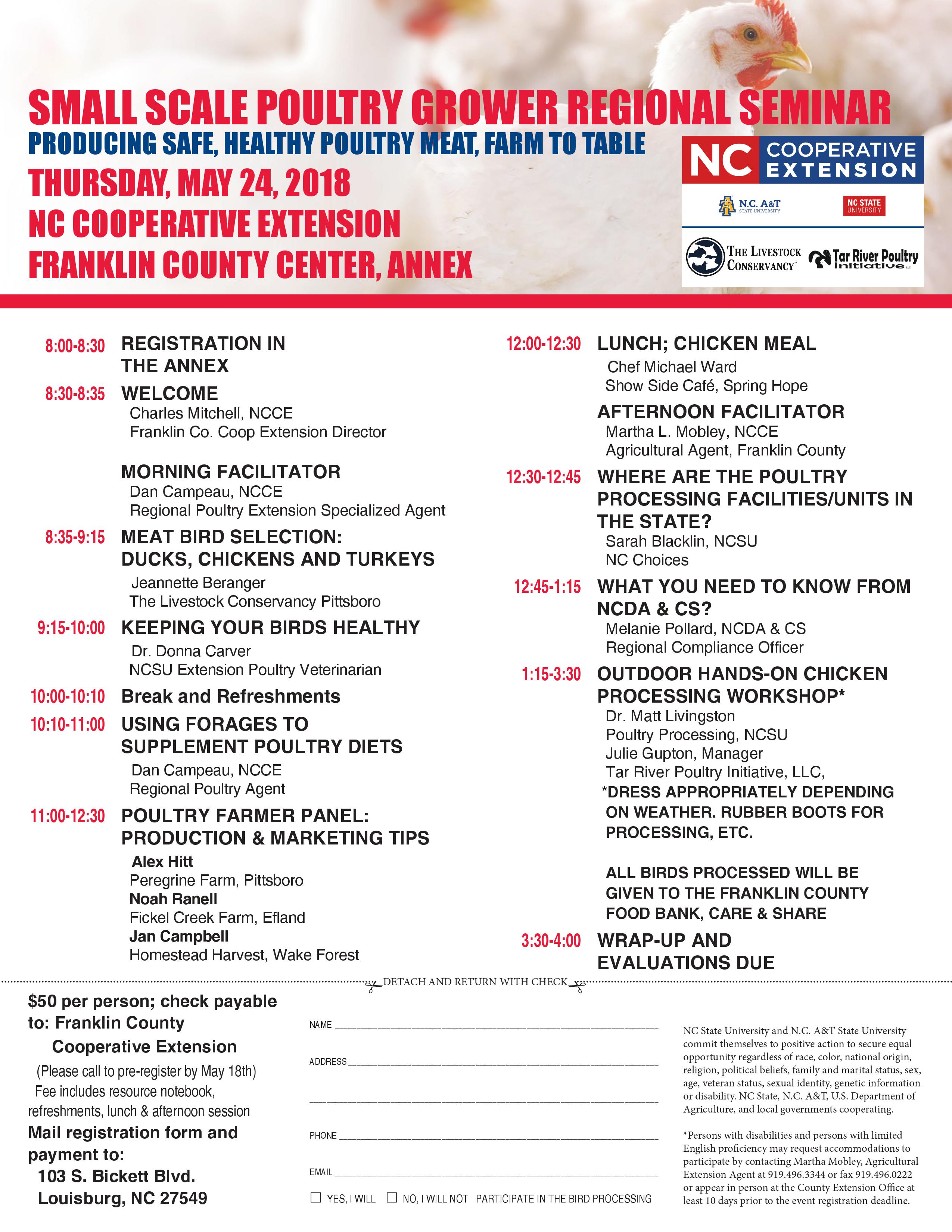Small Scale Poultry Grower Regional Seminar flyer image