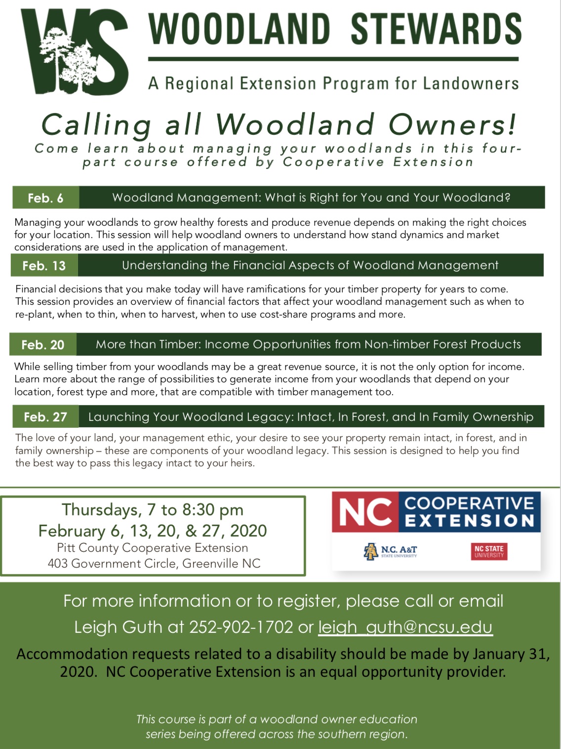 Woodlands Stewards Series flyer image