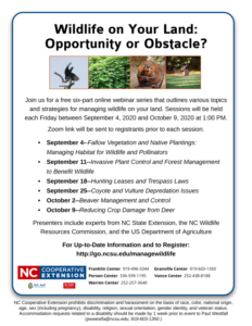 Cover photo for Wildlife on Your Land: Opportunity or Obstacle?
