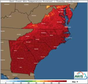 Cover photo for AWIS Forst Advisroy: High Chances for Frost Coming Week